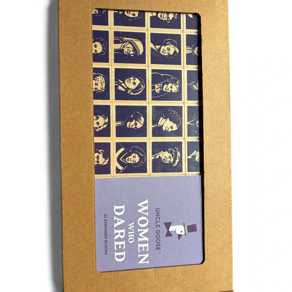 Uncle Goose Women Who Dared 32 Wood Embossed Blocks Set New In Box WWD32